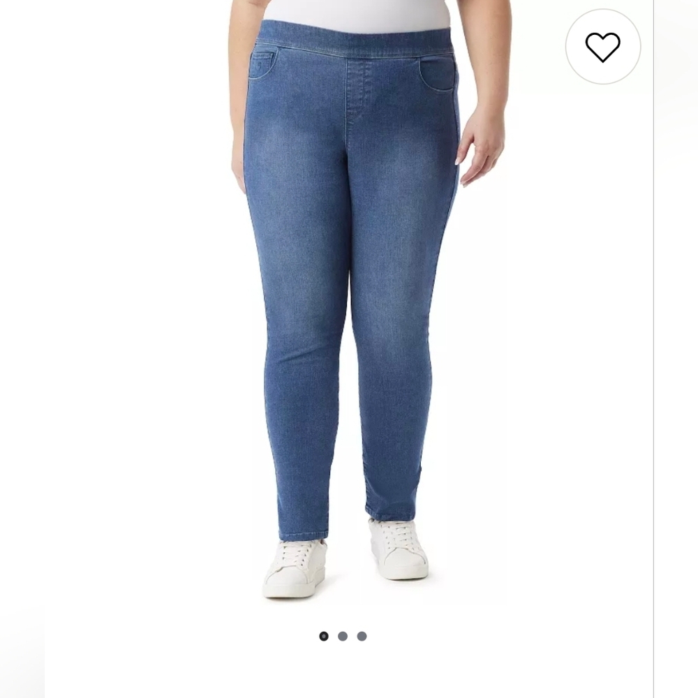 Gloria Vanderbilt Amanda Pull-On Straight Jeans Pants Skinny Size 16